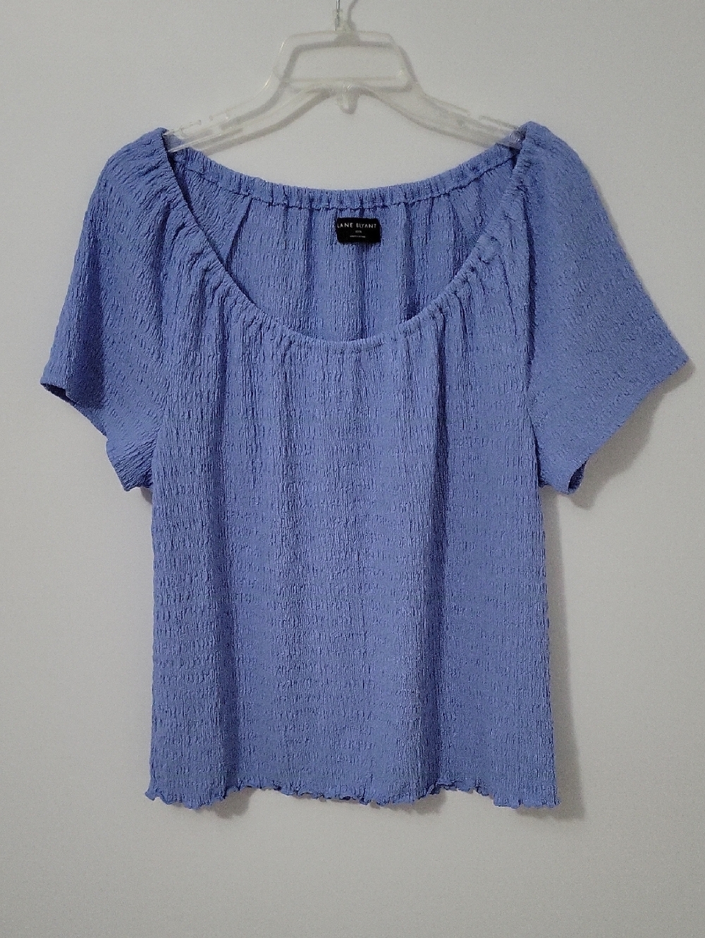 Lane Bryant Blue Textured Scoop Neck Top, Size 18/20